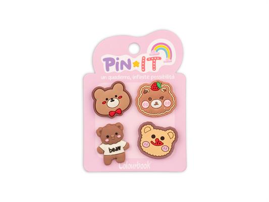 Set Pin It 4pz. - Teddy Bear