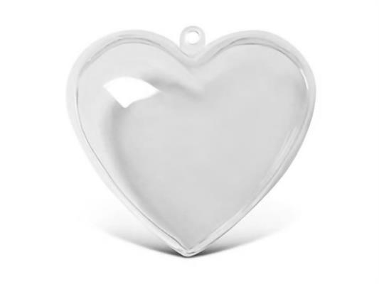 Cuore Trasparente 3D Apribile in plastica rigida cm 10 5PZ