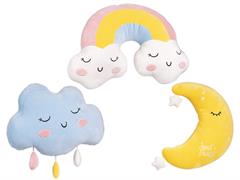 Cuscino Sweet Dreams – Luna, Nuvola e Arcobaleno – 35x45 cm