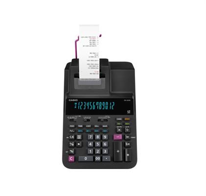 Calcolatrice scrivente Casio DR-200R-BK reprint con orologio – 1 pz