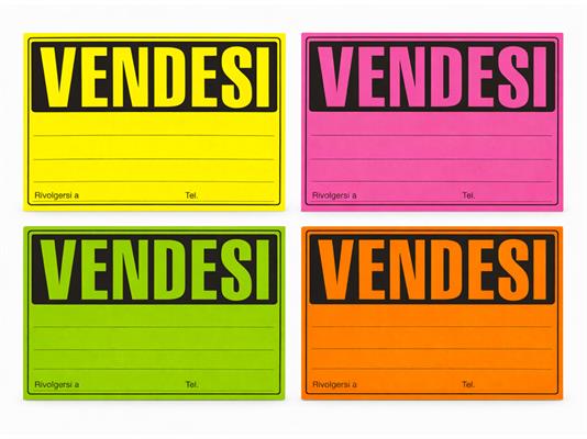 Cartello “Vendesi” Fluorescente Colourbook – 25 Pezzi Assortiti