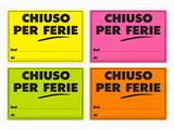 Cartello “Chiuso per Ferie” Fluorescente Colourbook – 25 Pezzi Assortiti
