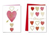 Biglietto Love con Cuori Rossi – 2 Varianti