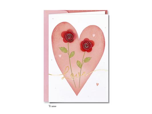 Biglietto Paperwork Love con decorazioni San Valentino