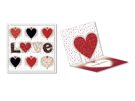 Biglietto Pop-Up Love con cuore 3D San Valentino