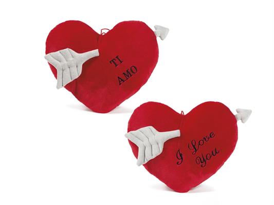 Cuscino Cuore con Freccia Ti Amo 30 cm