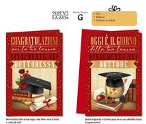 BIGLIETTO LAUREA A RILIEVO ORO*