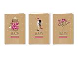 Biglietti auguri anniversario kraft grafica moderna assortita – 12 pz