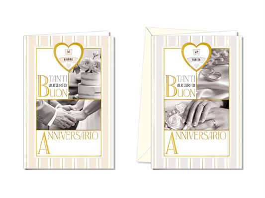 Biglietti auguri anniversario con rotella interattiva assortiti – 12 pz