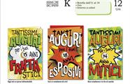 Biglietti compleanno teen numeri 11-19 grafica pop 12 pezzi