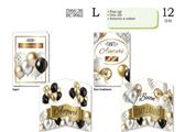 Biglietti auguri compleanno oro rilievo colori assortiti 12 PZ