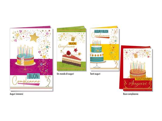Biglietti Compleanno Oro Festivi – Conf. 12 Pz