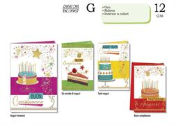 Biglietti Compleanno Oro Festivi – Conf. 12 Pz