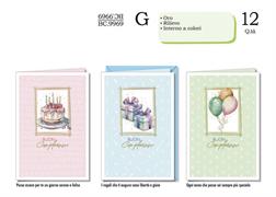 Biglietti Compleanno Oro Classici – Conf. 12 Pz