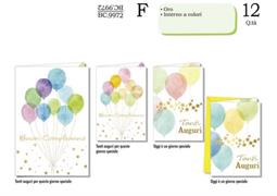 Biglietti Compleanno Palloncini – Conf. 12 Pz