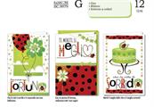 Biglietti Auguri Fortuna Quadrifoglio Coccinella – 12 Pezzi Set