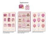 Biglietto Compleanno Rosa con Applicazione – Cromo – 12 pz