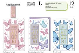 Biglietto Farfalle con Oro e Rilievo – Cromo – 12 pezzi