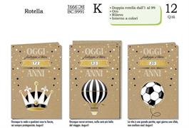 Biglietto Compleanno Cromo con Rotella Numerica – 12 pz