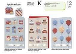 Biglietto Compleanno Adulti con Applicazione – 12 pz