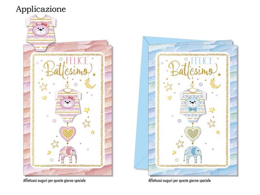 Biglietto Battesimo con Applicazione Cromo BT.9943