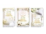 Biglietto auguri Cresima rilievo oro interno colori eleganti – 12 pz