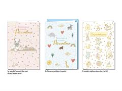 Biglietto nascita decorato con busta grafica elegante – 12 PZ ass