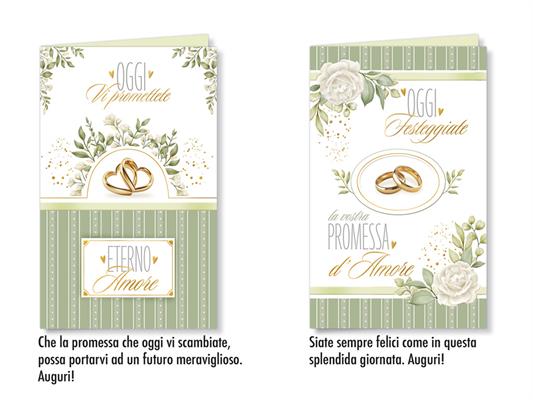 Biglietto promessa matrimonio elegante con busta – Confezione 12 pz