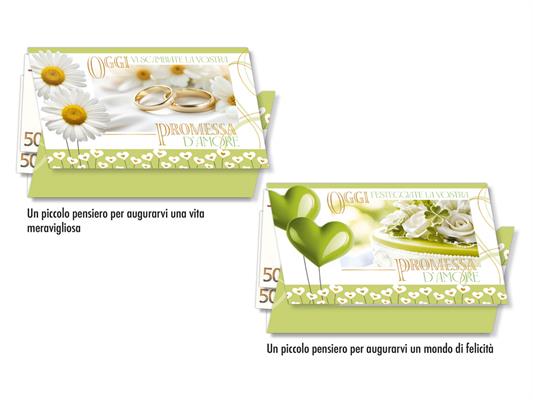 Biglietto promessa matrimonio con tasca porta soldi – 12 pezzi