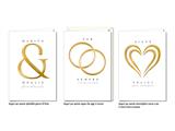 Biglietti auguri nozze design oro minimal elegante – 12 pezzi