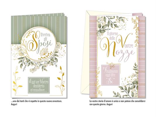 Biglietti auguri nozze floreali eleganti con busta assortiti 12 pz