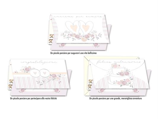 Biglietto nozze portadenaro elegante – confezione 12 pezzi carta