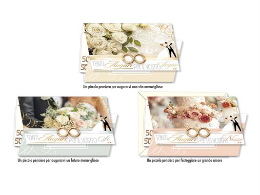 Biglietti auguri matrimonio floreali oro eleganti – 12 pezzi set