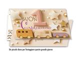 Biglietto compleanno 1 anno rosa con portabanconote – Confezione 6
