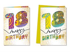 Biglietti 18 Anni Happy Birthday – 12 pz Cromo