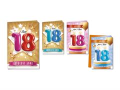 Biglietti 18 Anni Cromo con busta – 12 pezzi assortiti