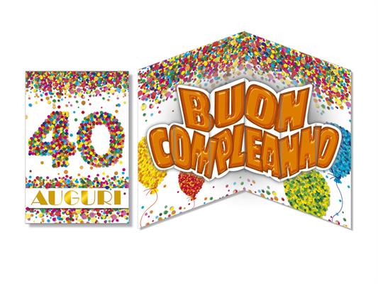 Biglietto Pop-Up 40 Anni Cromo – Conf. 6 pz