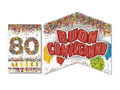 Biglietto 80 Anni Pop Up Compleanno – Confezione 6 Pezzi Cromo