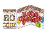 Biglietto 80 Anni Pop Up Compleanno – Confezione 6 Pezzi Cromo