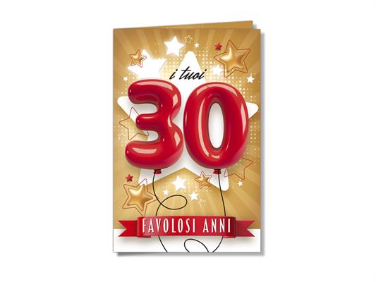 Biglietto 30 Anni con Palloncini – 12 pezzi
