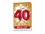 Biglietto auguri 40 anni numero 40 - Confezione 6 pezzi party