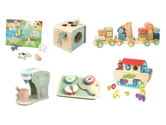 Kit Giochi In Legno Prima Infanzia Colorosa Wooden Toys – 10 Giochi Educativi 18 Mesi+