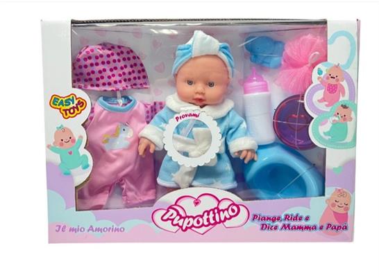 Bambola Bebè Interattiva Piange Dice Mamma Papà – Set 2 Pz Gio