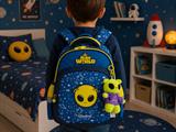 Zaino Asilo 9 Lt Alieno Unicorno 6 Pz + Portachiavi Peluche Omaggio 