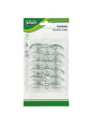 Ventose plastica diametro 40mm trasparenti multiuso – 12 PZ blister