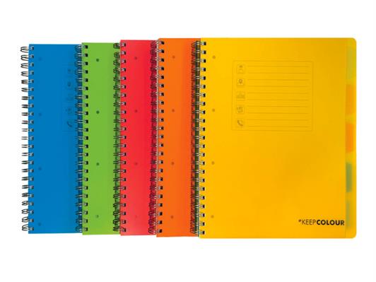 Quaderno Spiralato A5 1R con Divisori Fluo Arda 120 Fogli – 5 Pz