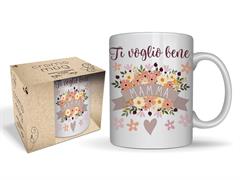 Tazza regalo mamma ceramica grafica floreale – Conf. 3 Pz Cro