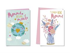 Biglietti auguri mamma assortiti con busta – Conf. 12 Pz Cro