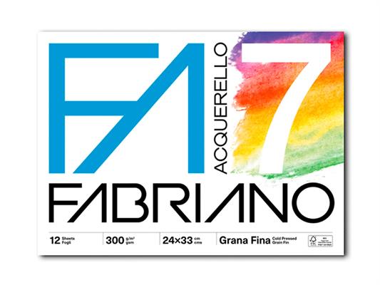 Blocco Fabriano Acquerello 7 24x33 300 g Tavolozza Inclusa – 10 Pz