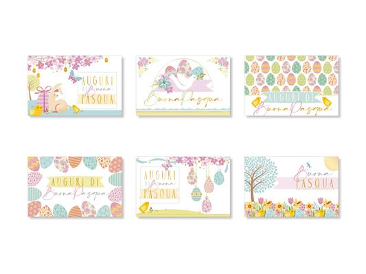 Cartoncini Pasqua Uova e Colomba 8,5x13,5cm – 60 Pezzi Set
